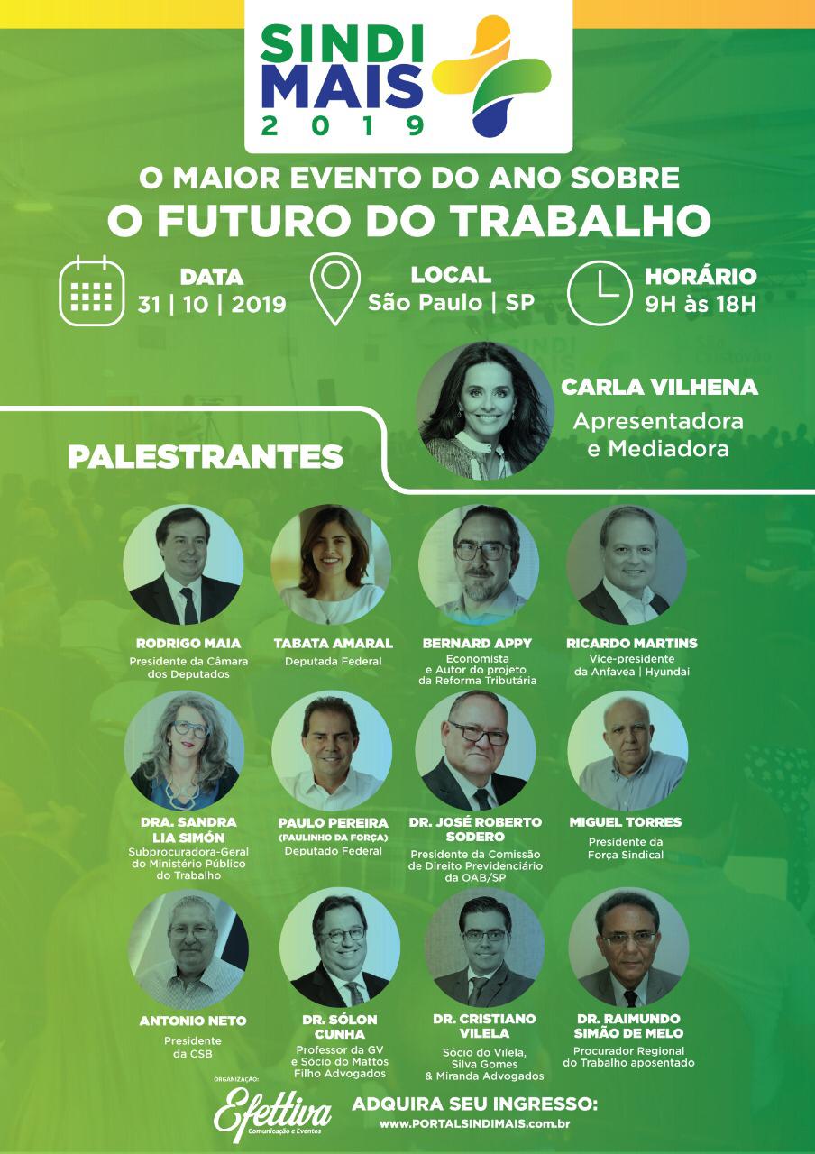 UGT-SP faz convênio com organizadores e quem participar do SINDIMAIS "O futuro do trabalho" tem desconto 
